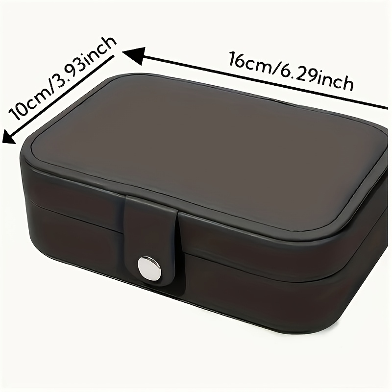 Personalized Dark Faux Leather Jewelry Box with Custom Engraving
